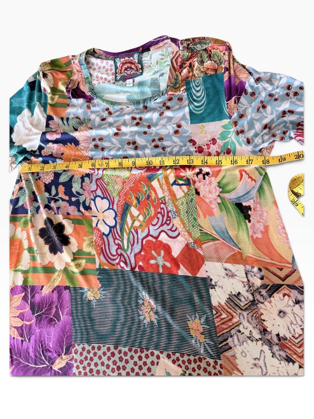 Johnny Was Multicolor Patchwork Floral Tunic Top Size Small - Picture 11 of 12